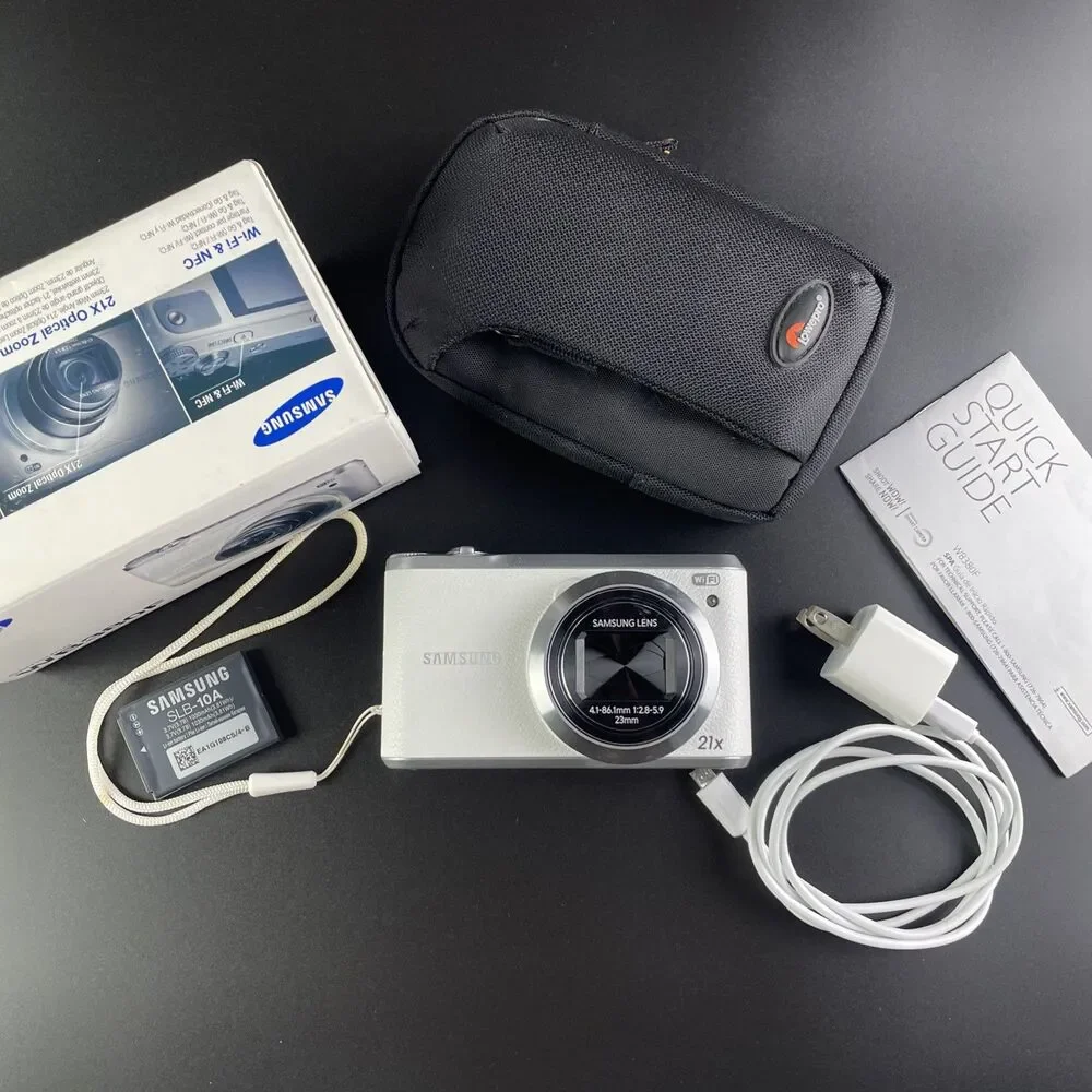 Samsung WB380F Digital Camera White 16.3MP Compact Wi-Fi 21x Optical Zoom Smart